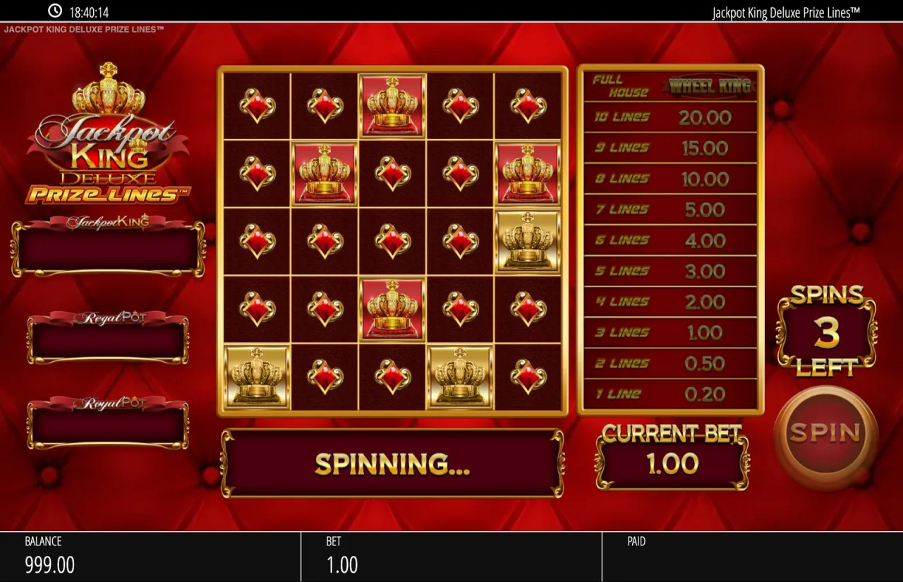Jackpot King Deluxe Prize Lines slot