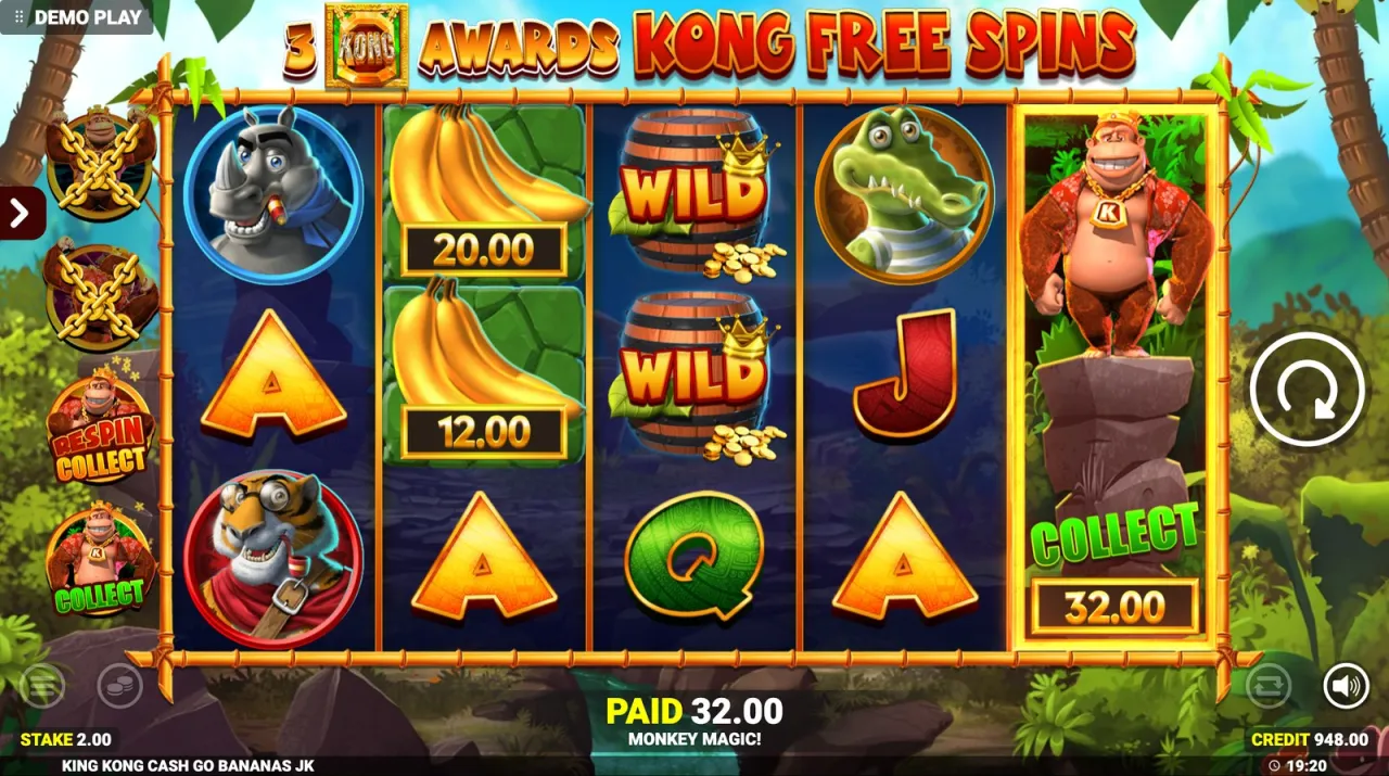 King Kong Cash Go Bananas Jackpot King slot