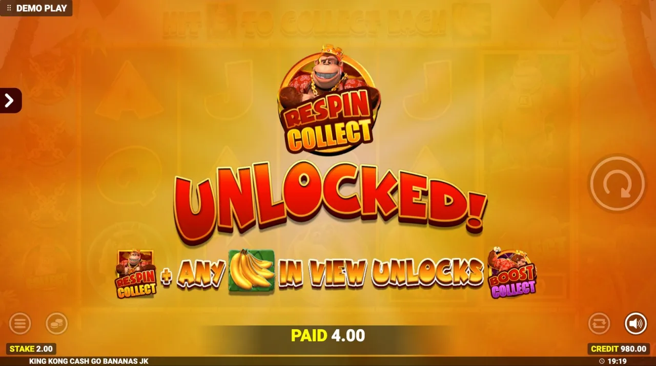 King Kong Cash Go Bananas Jackpot King slot