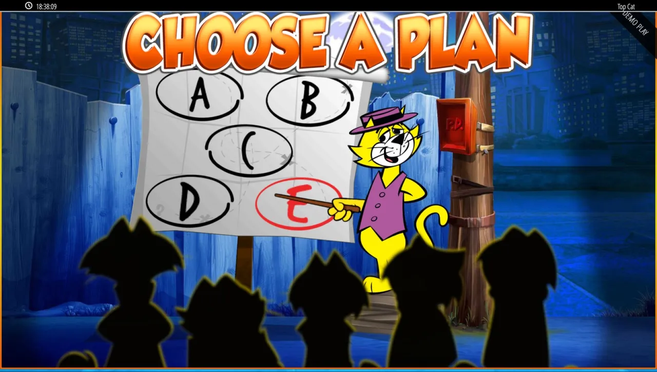 The Choose a Plan chalkboard: five blind picks, A to E