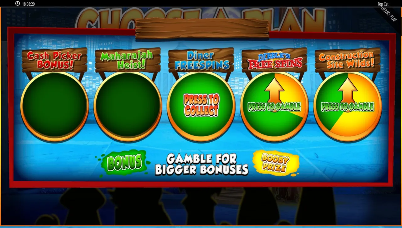 Collect Diner Free Spins, or gamble it on the odds shown