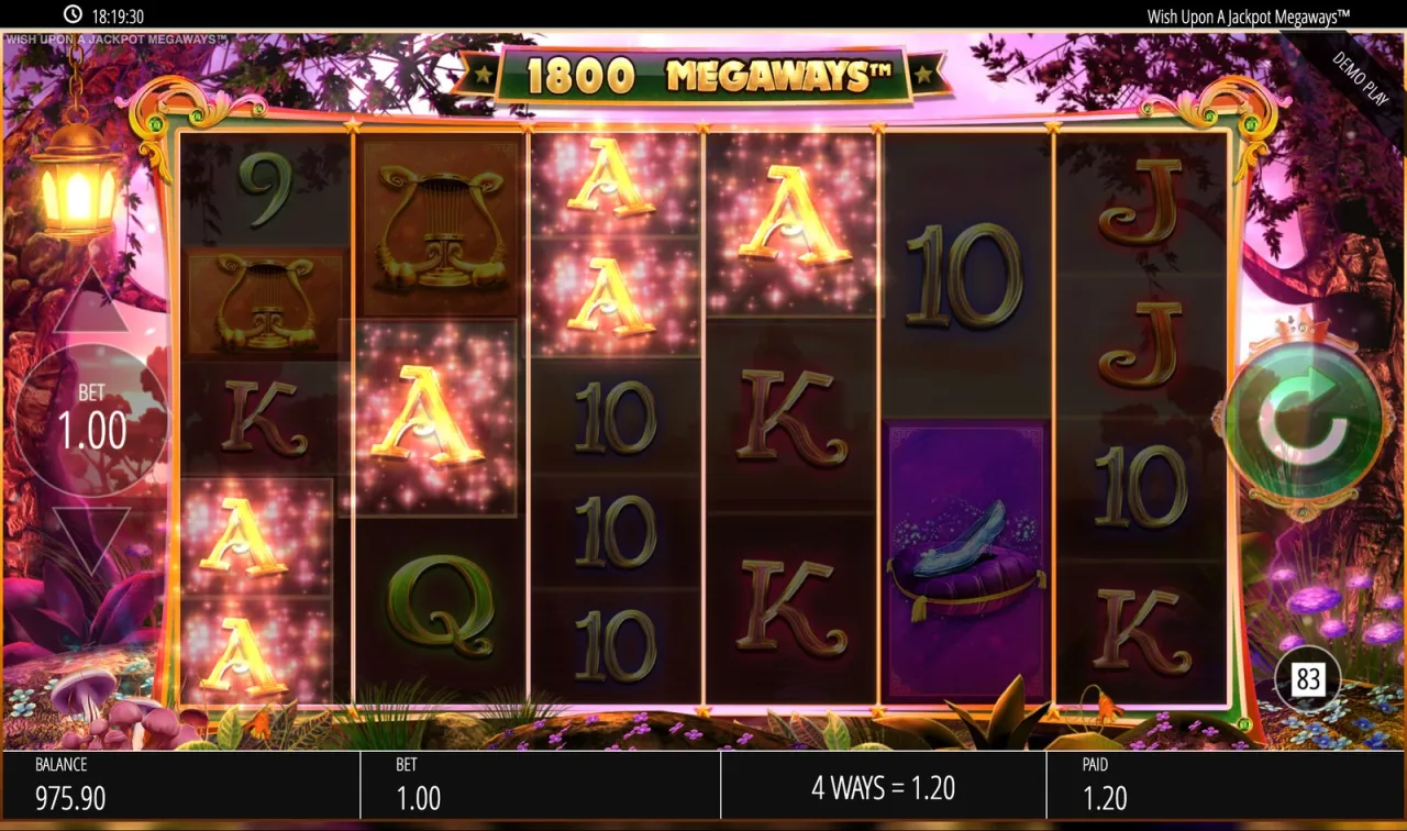 Four A symbols paying across the reels