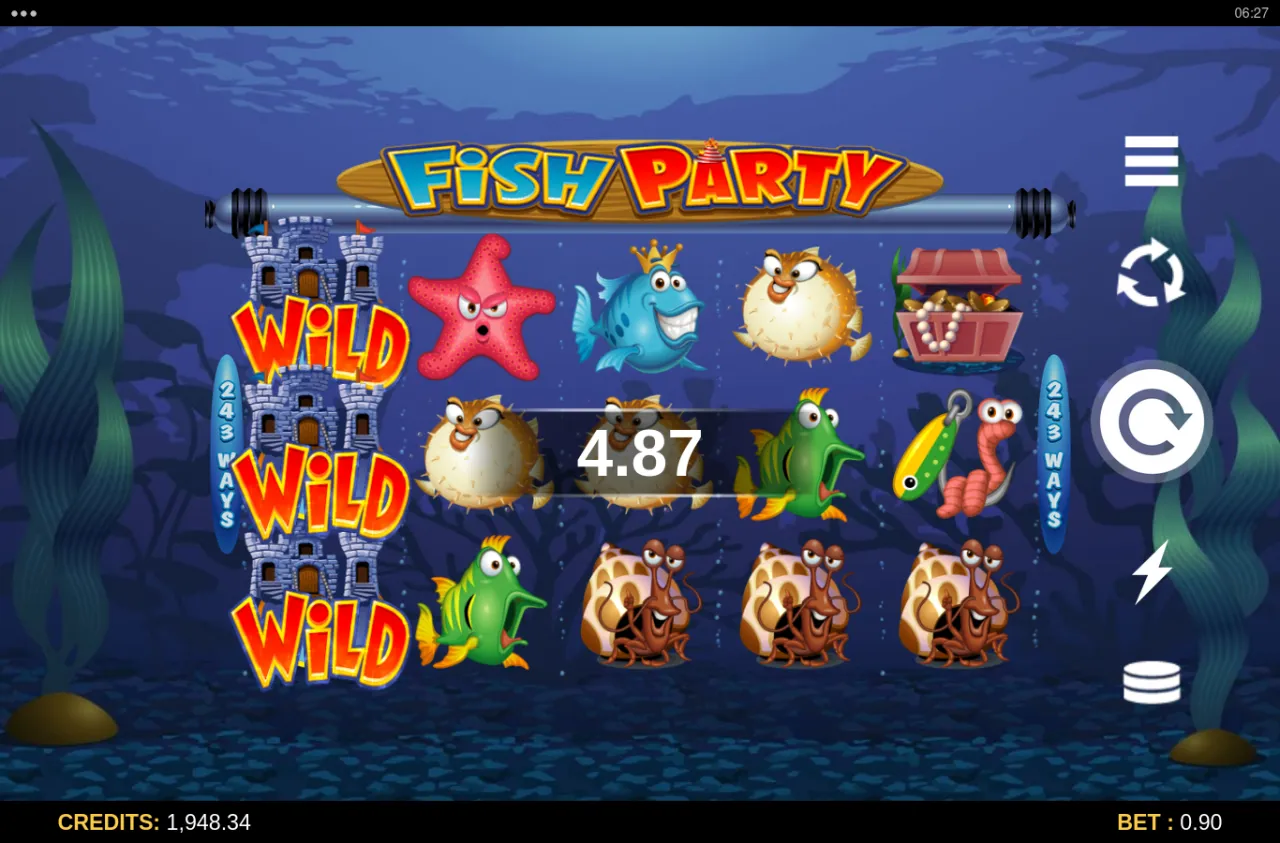 Three Fish Party wild castles stacked down reel 2