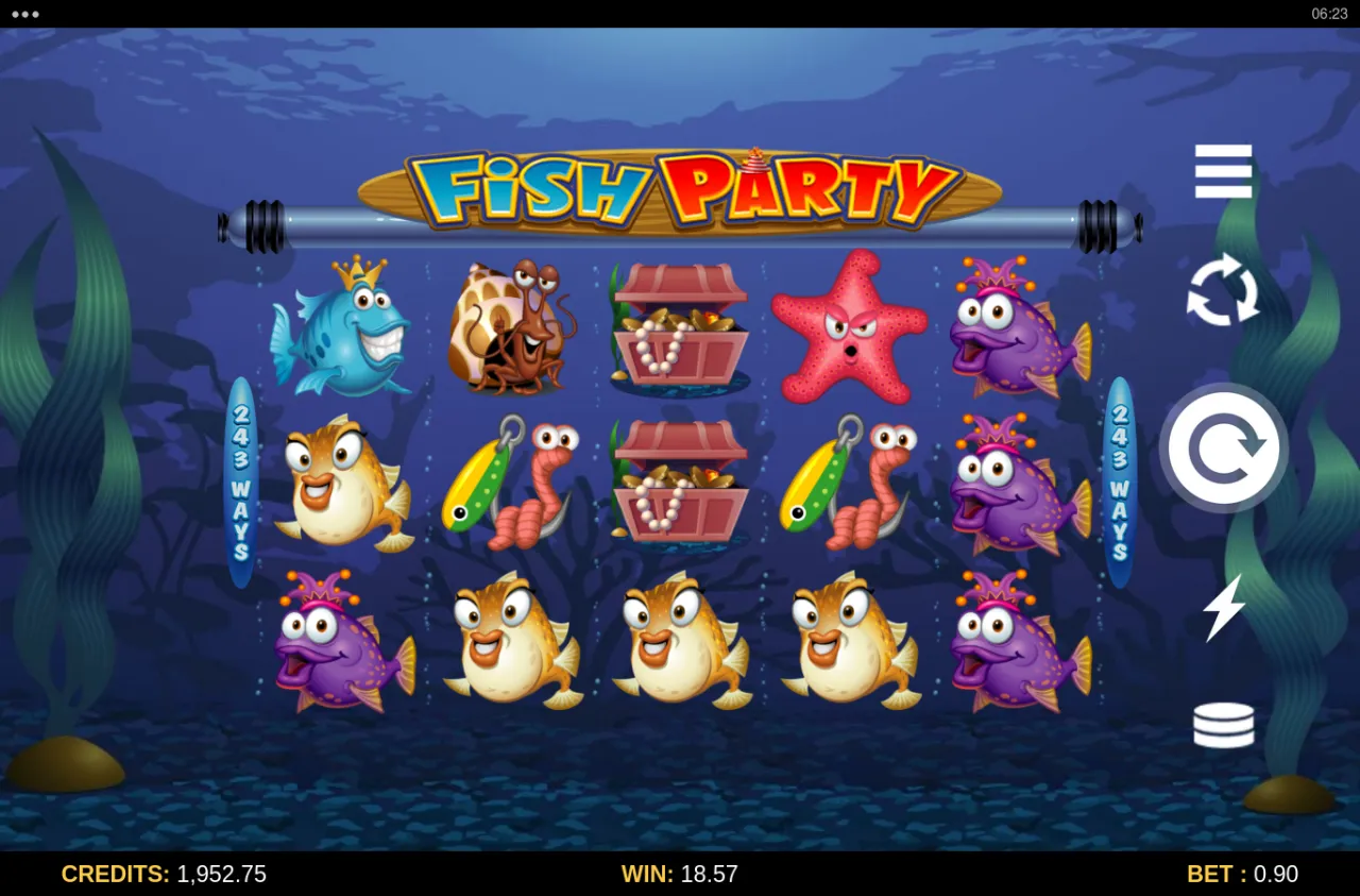 Full bottom row of purple pufferfish on the grid