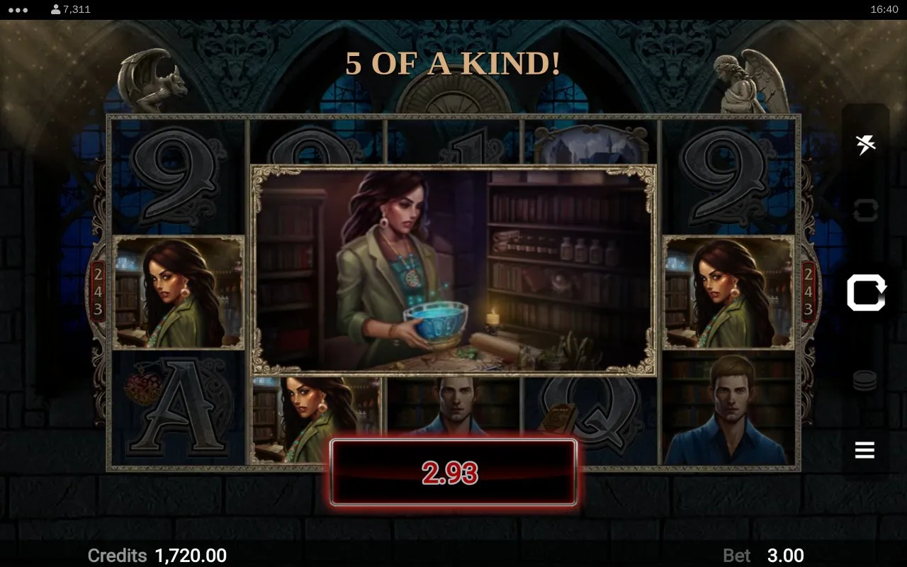Spin 41 paying 35 coins on a stacked mid-pay character line across the leftmost reels with the balance counter above the reels