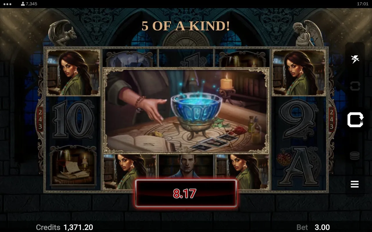 Spin 178 with a 35-coin return on a mid-pay character symbol cluster with the wild logo on reel two
