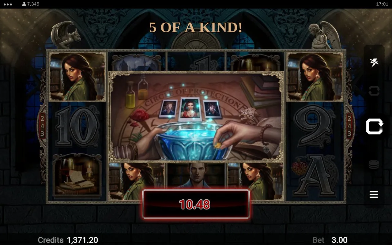 Spin 252 paying a 35-coin mid-pay line late in the demo run with the balance counter visibly down from its starting position