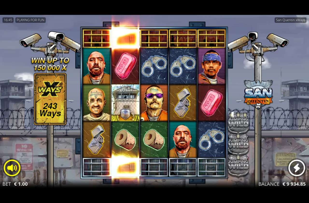 A 25.50 base win on a 243-ways San Quentin grid