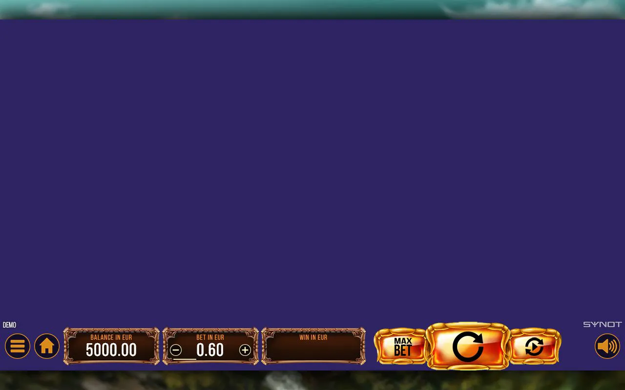 Dragons of Fortune idle grid with carved-wood control panel and misty mountain backdrop