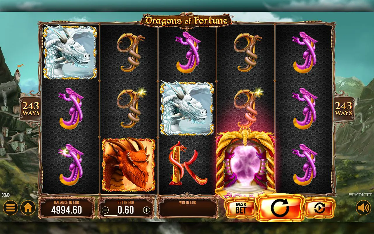 Wild eye and pink Bonus orb together with stacked white dragons