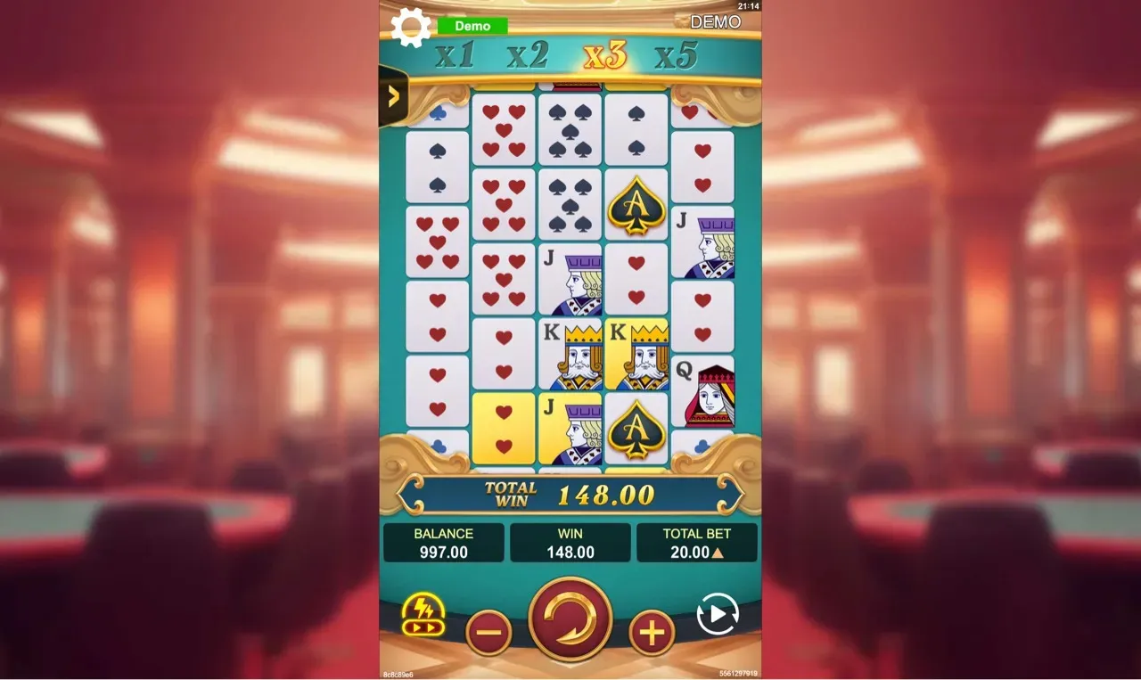 Base win at x3 multiplier, total 148 credits